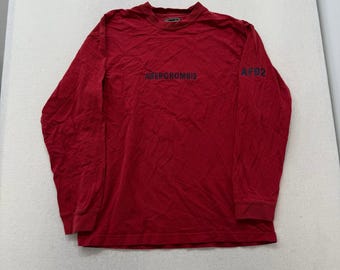 Abercrombie & Fitch Red AF92 Snowmobile Marathon Long Sleeve T-Shirt Size S