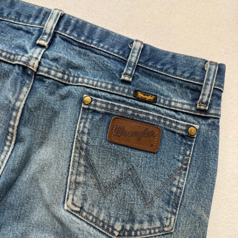 Wrangler 36MWZ Men's Medium Blue Cowboy Cut Denim Jeans Western Slim Fit Size 36 image 7