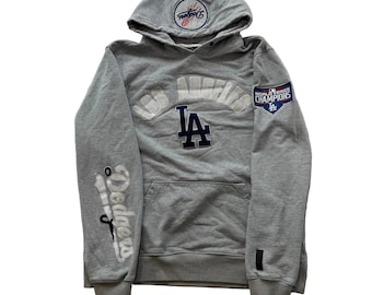 Sudadera con capucha Pro Standard para hombre, color gris jaspeado, de algodón, de los LA Dodgers, talla L.