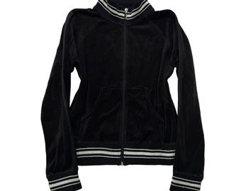  トラックジャケット ジップ 黒 y2k ベロア VTG Y2K ジューシークチュール ベロア トラックスーツ ピンク ブラック