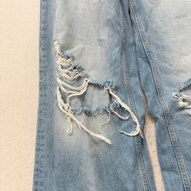 BDG Urban Outfitters Dam Blå Denim Skater Baggy Distressed Jeans Storlek 25 bild 6