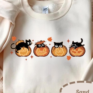 Halloween Sweatshirt, Cat Sweatshirt, Ghost Shirt, Halloween Sweater, Cool Halloween Cat Shirt, Cat Lover Shirt, Black Cat, Spooky Season