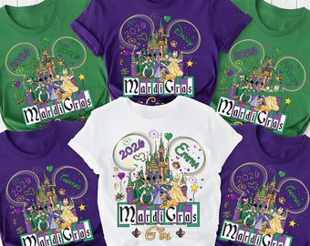 Personalized Disney Mardi-Gras Family Shirt, Disney Mardi-Gras Trip Shirts, Mardigras Vacation Matching Shirt ,Disney Mardi Gras Group Shirt