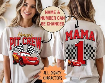 Lightning McQueen Race Car Birthday Family Matching Shirts, Cars Family T-Shirt, Pit Crew T-Shirt, Fast One Birthday, Birthday Boy Shirt