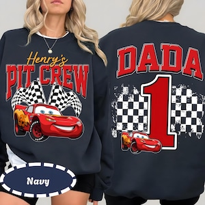 Lightning McQueen Race Car Birthday Family Matching Shirts, Cars Family T-Shirt, Pit Crew T-Shirt, Fast One Birthday, Birthday Boy Shirt image 9