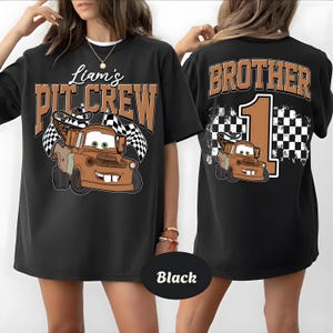 Lightning McQueen Race Car Birthday Family Matching Shirts, Cars Family T-Shirt, Pit Crew T-Shirt, Fast One Birthday, Birthday Boy Shirt image 8