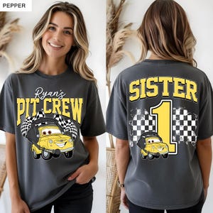 Lightning McQueen Race Car Birthday Family Matching Shirts, Cars Family T-Shirt, Pit Crew T-Shirt, Fast One Birthday, Birthday Boy Shirt image 5