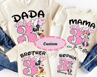 Custom Minnie Birthday Shirt, Minnie Birthday Toddler Shirts, Minnie Birthday Girl Shirt, Minnie Birthday Family Matching Shirt
