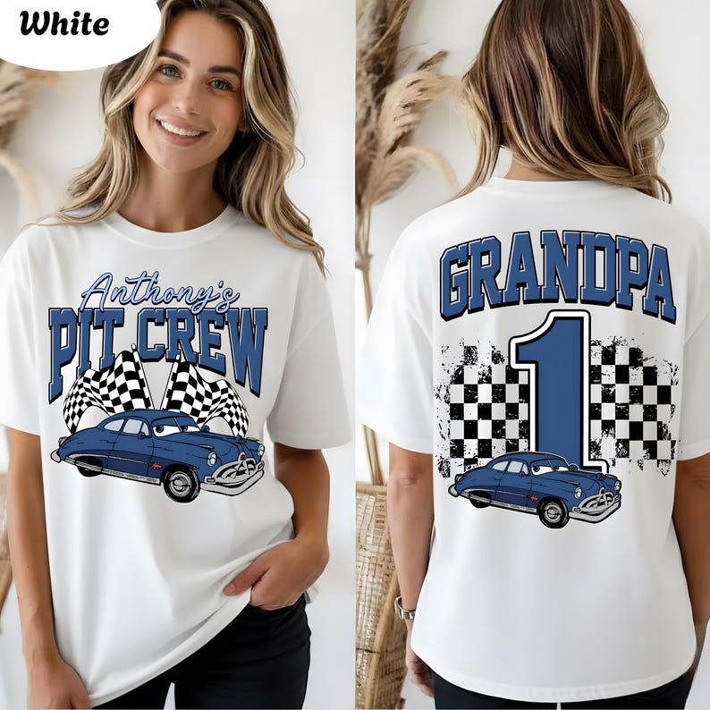 Lightning McQueen Race Car Birthday Family Matching Shirts, Cars Family T-Shirt, Pit Crew T-Shirt, Fast One Birthday, Birthday Boy Shirt image 6