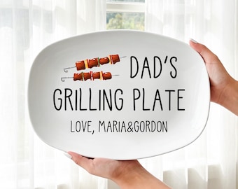 Piatto da barbecue personalizzato per papà, vassoio da portata personalizzato, regalo per la festa del papà dai figli, regalo per gli amanti del barbecue, regalo per papà maestro del barbecue