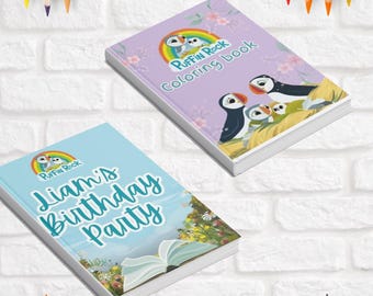 Puffin Rock mini coloring book: Editable Birthday Party Decor (Digital Download)