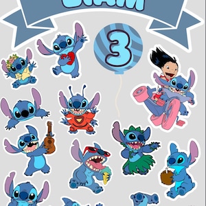 Stich | Kuchendeckel | Mädchen Geburtstag | Jungen Geburtstag |Printable & Bearbeitbar