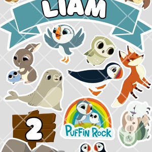 Puffin Rock | cake topper | girls birthday  | Boys birthday |Printable & Editable