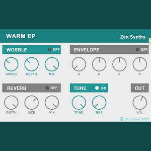 WARM Electric Piano VST Plugin musical instrument. For Lofi hiphop, Chillhop and Jazzhop music. Midi, DAW. Instant Digital Download.