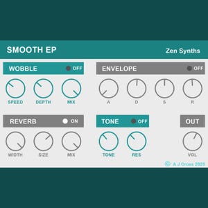 SMOOTH Electric Piano VST Plugin musical instrument. For Lofi hiphop, Chillhop and Jazzhop music. Midi, DAW. Instant Digital Download.