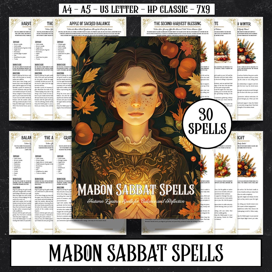 Mabon Sabbat Spells Printable | 30 Autumn Equinox Rituals for Balance ...