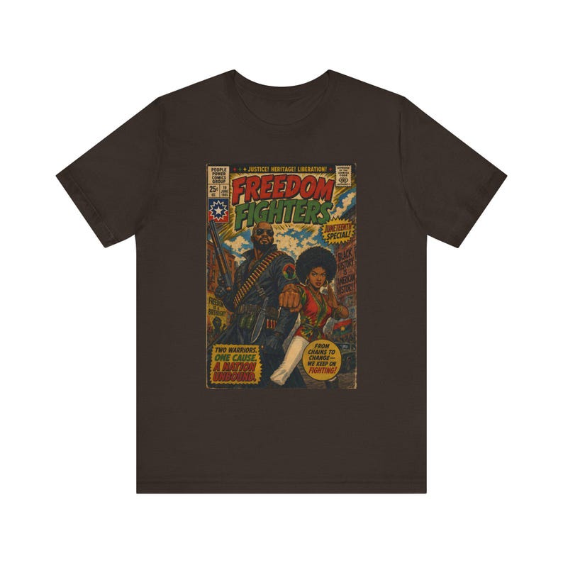 Juneteenth 2026 Freedom Fighters comic T-Shirt | Retro superhero Black Pride Power graphic tee image 7