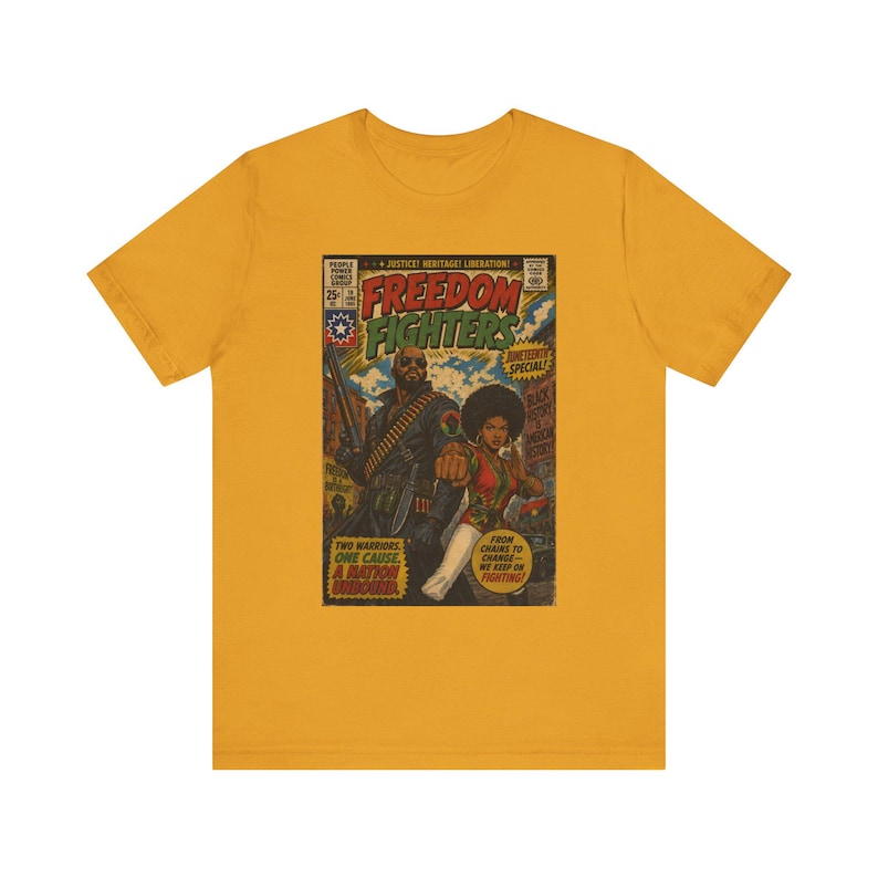 Juneteenth 2026 Freedom Fighters comic T-Shirt | Retro superhero Black Pride Power graphic tee image 10
