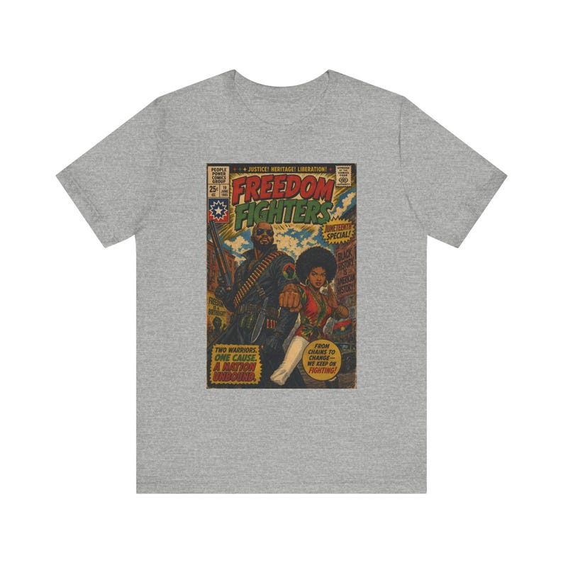 Juneteenth 2026 Freedom Fighters comic T-Shirt | Retro superhero Black Pride Power graphic tee image 12