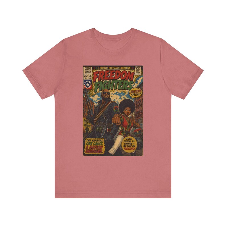 Juneteenth 2026 Freedom Fighters comic T-Shirt | Retro superhero Black Pride Power graphic tee image 6