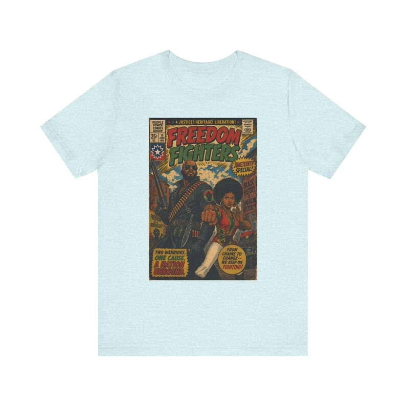 Juneteenth 2026 Freedom Fighters comic T-Shirt | Retro superhero Black Pride Power graphic tee image 11