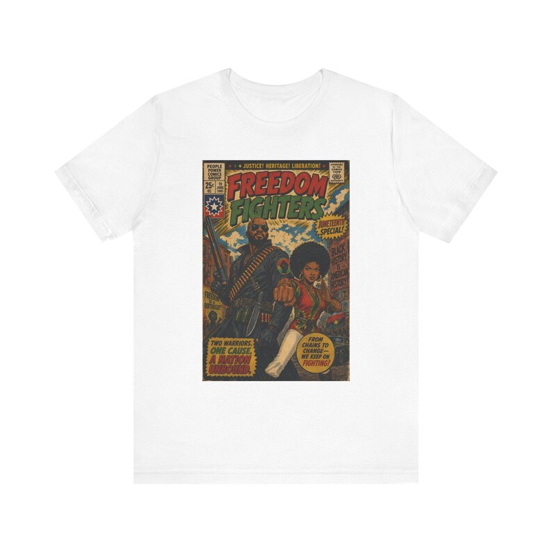 Juneteenth 2026 Freedom Fighters comic T-Shirt | Retro superhero Black Pride Power graphic tee image 5