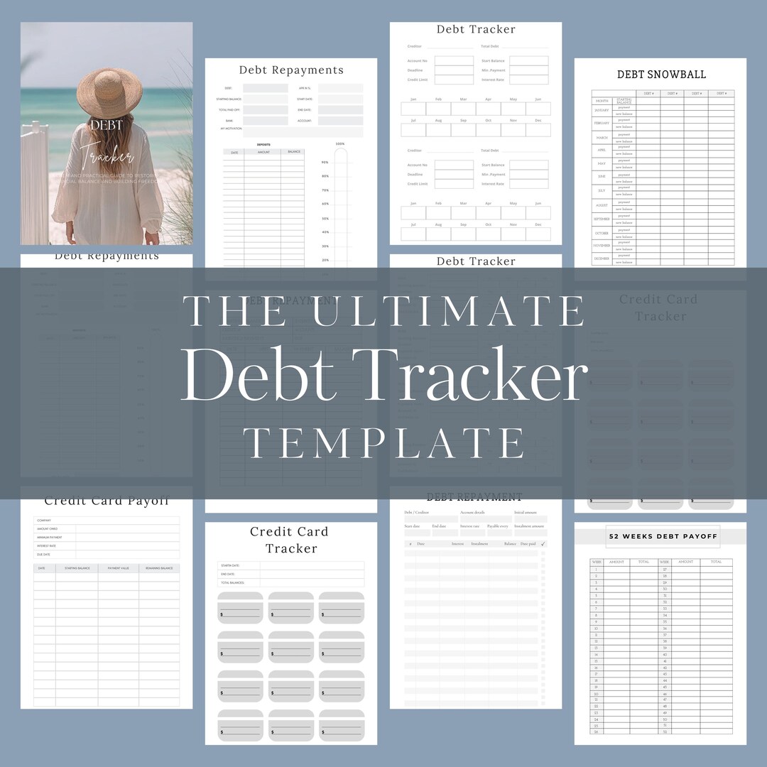 Debt Template.pdf Debt Tracker Printable | Minimalist Finance Planner (canva Template PDF ...