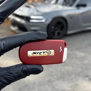 Red silver Challenger Charger Hellcat Key Fob with Logo (Shell Only)