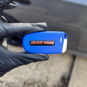 Blue 345 HEMI Key Fob for Charger/Challenger Key Fob with Logo (Shell Only)