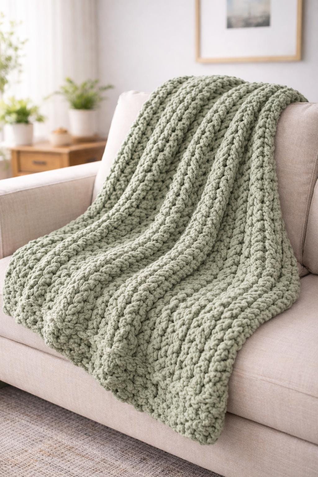 Grob gestrickte decke