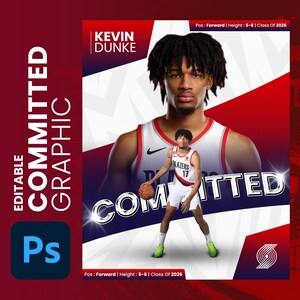 Commitment Graphic For Sport Social Media | Photoshop Editable Template
