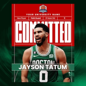 Modello grafico PSD per l'impegno nel basket / Modello per social media sportivi / Design per il giorno della firma dell'atleta