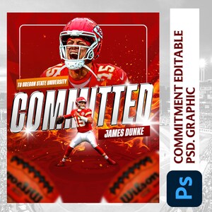 Editable Commitment Graphic PSD | Sports Photoshop template | Committed design