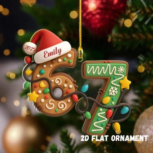 Custom Six Seven Gingerbread Ornament 2D Flat Ornament 6 7 Meme, Tween Teen Advent Calendar Christmas Gift, Gen Z Gen Alpha Slang Ornament