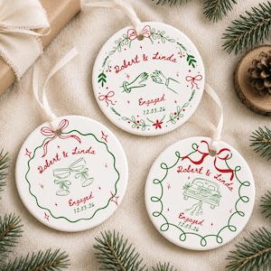 Personalized Engaged Ornament 2026, First Christmas Engaged Gift, Engagement Party Gift, Engagement Gifts for Couple