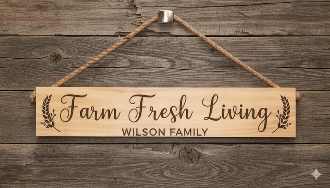 Visual Reference: Farm Fresh Living Sign Custom Farmhouse Wooden Sign Rustic Family