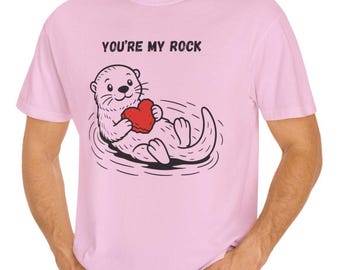 You're My Rock Otter Shirt, Cute Otter Gift for Significant Other, Animal Lover T-shirt, Cute Casual Tee