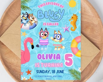 Kitty and Friends Party Invitation, Digital Editable Kawaii Cat Invitation Template, Digital Editable Canva File Template, Instant Download