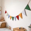 Handmade Fabric Bunting – Fully Lined Cotton Triangle Garland | Nursery Wall Decor, Kids Room Banner, Birthday Party & Classroom Decoration product logo