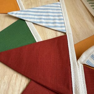 Handmade Fabric Bunting – Fully Lined Cotton Triangle Garland | Nursery Wall Decor, Kids Room Banner, Birthday Party & Classroom Decoration image 10