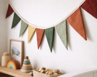 Handmade Fabric Bunting – Fully Lined Cotton Triangle Garland | Nursery Wall Decor, Kids Room Banner, Birthday Party & Classroom Decoration