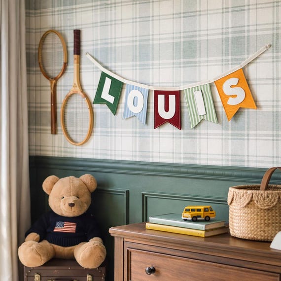 Handmade Fabric Name Banner - Kids Room Nursery Decor