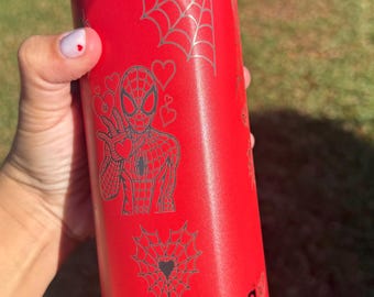 Botella de agua Spider-Man Owala / Vaso personalizado grabado con láser