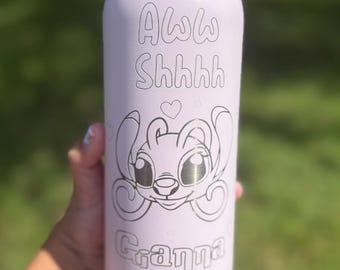 Garrafa de água Owala personalizada de 24 oz / 32 oz – Design inspirado na Disney com gravação a laser de anjo – Copo personalizado