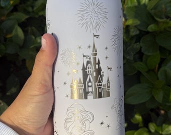Custom Owala 24/32/40oz Water Bottle – Laser Engraved Disney Design – Personalized Tumbler