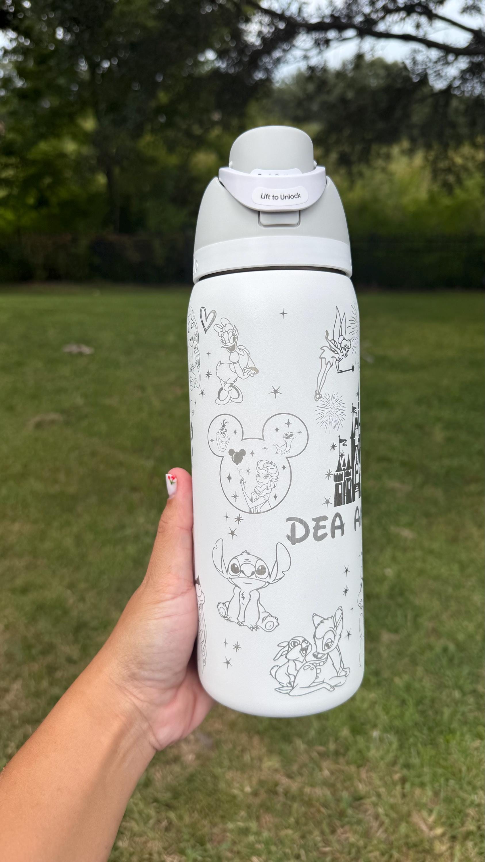 Custom Owala 24oz / 32oz / 40oz Water Bottle – Laser Engraved Disney ...
