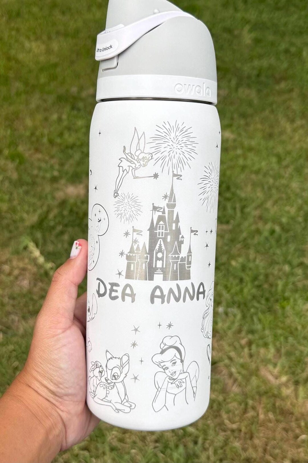 Custom Owala 24oz / 32oz / 40oz Water Bottle – Laser Engraved Disney ...