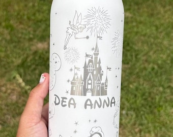 Kundenspezifische Owala 24oz / 32oz / 40oz Wasserflasche - Laser graviertes Disney-Design - personalisierter Becher