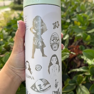 Custom Owala 24/32/40oz Water Bottle – Laser Engraved Disney Design – Moana Inspired Tumbler image 3