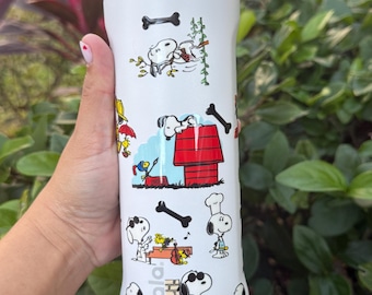 Vaso Owala inspirado en Snoopy: Taza minimalista de acero inoxidable con diseño de Peanuts